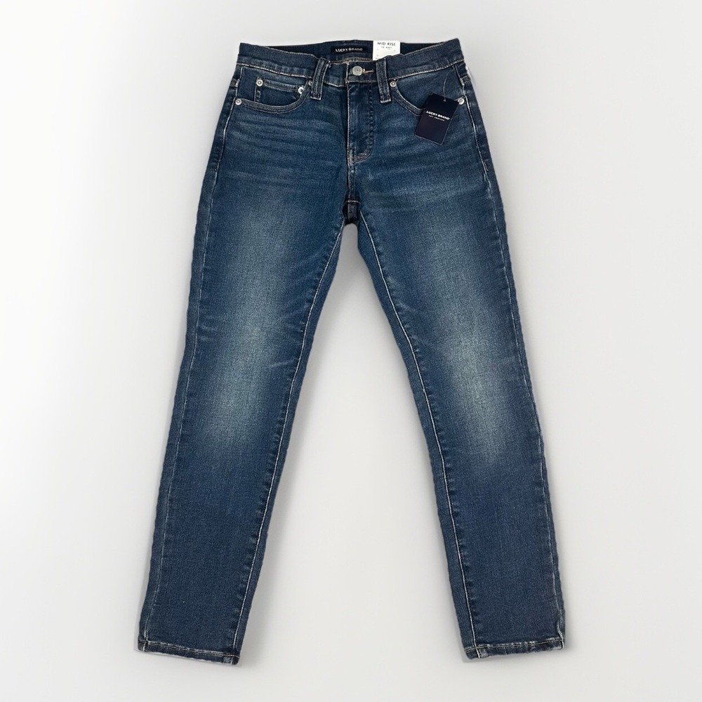 Lucky Brand Ava Denim Blue Jeans 4/27 Ankle Skinny Mid Rise Dark Wash NWT